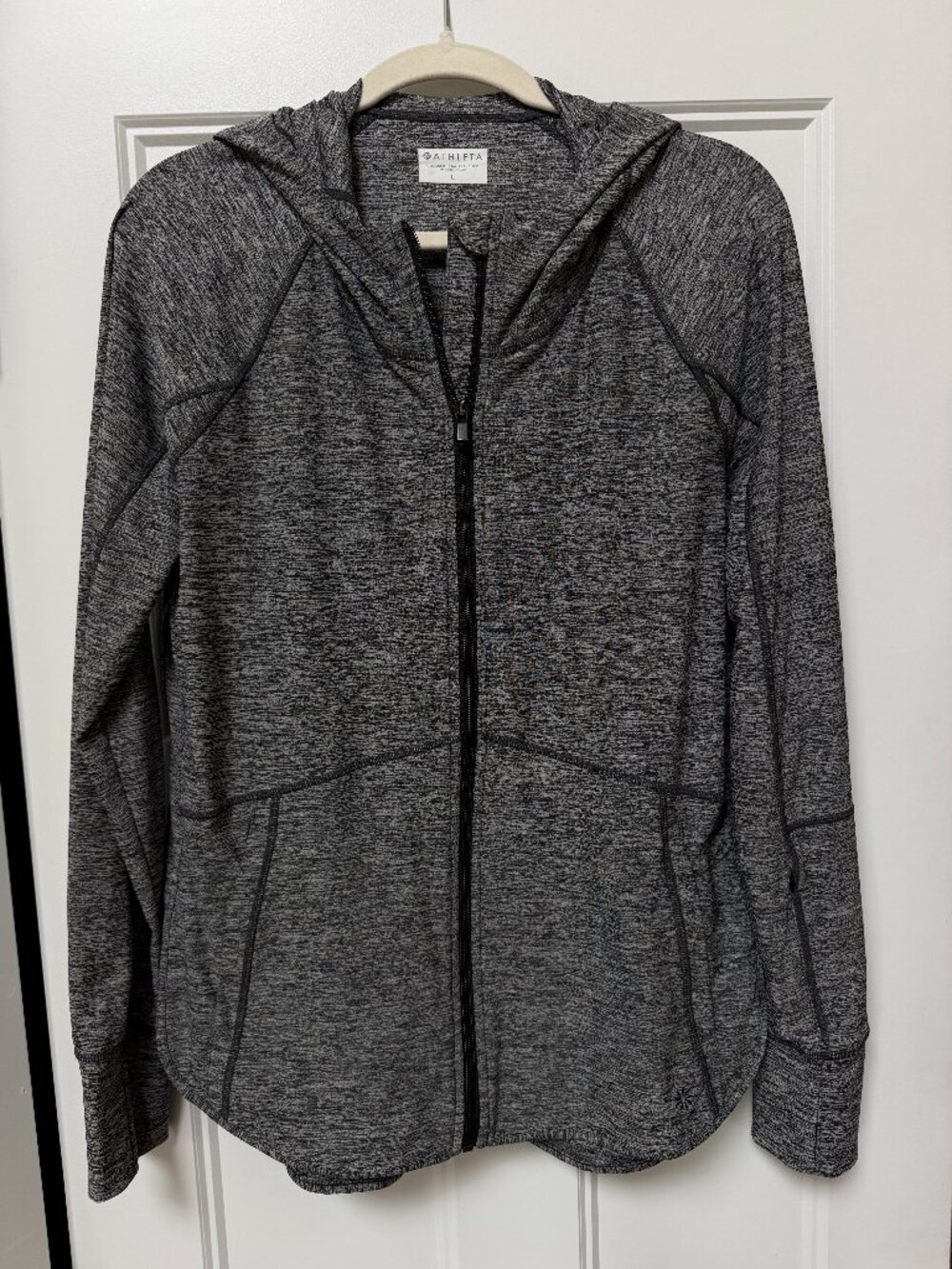 Athleta Pacifica Baja UPF Jacket size large charcoal grey heather sun protection